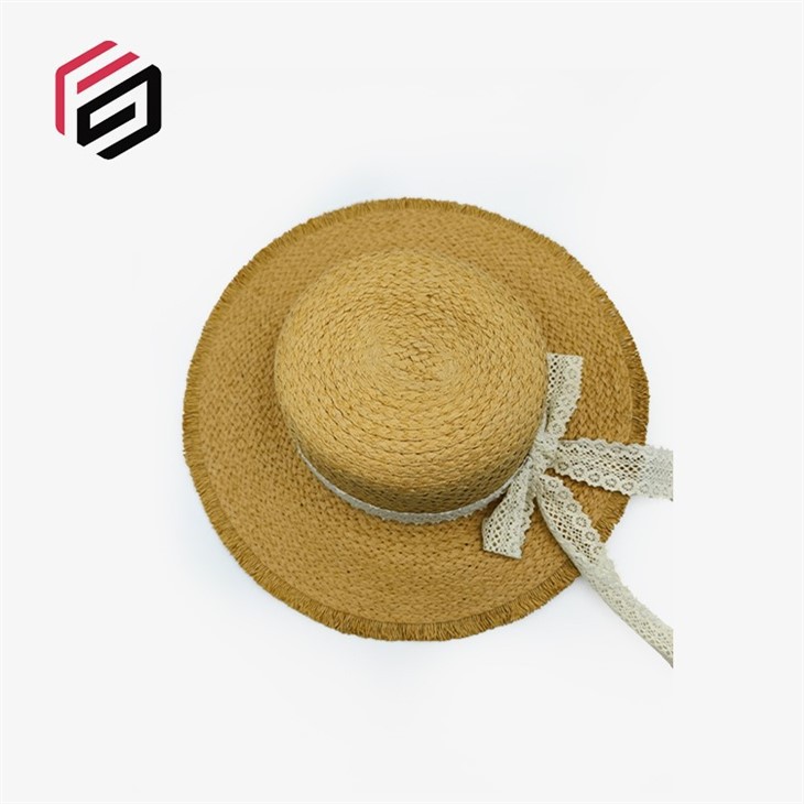 Beach Hat With Lace Decorative Belt
