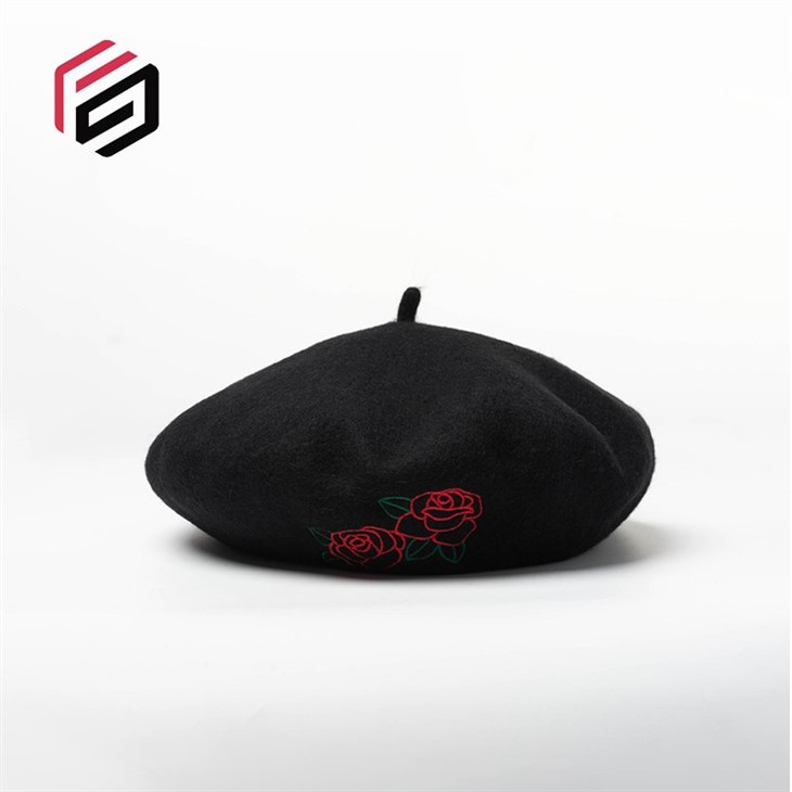 Rose Embroidery Beret