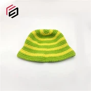 Handmade Yellow And Green Stripe Knitted Hat