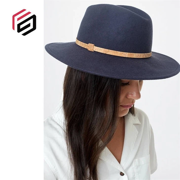Wool Felt Hat With Leather Hat Band