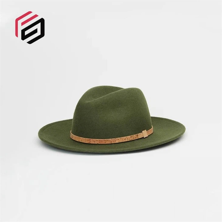 Wool Felt Hat With Leather Hat Band